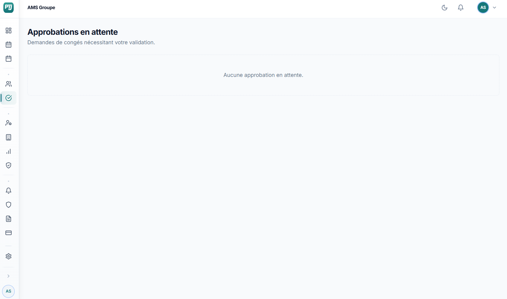 Interface d'approbation des congés PoseTonJour